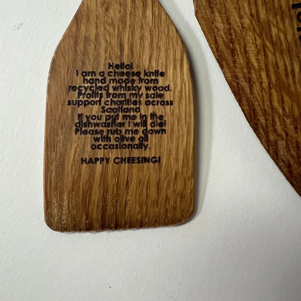 Iona Whiskey Wood Hand Made Cheese Knifes Scotland 8